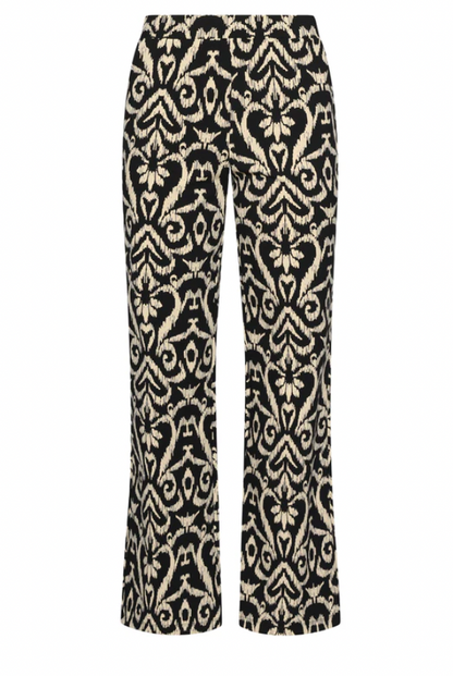 Travel Pants with Aztec Print | Black – Sand