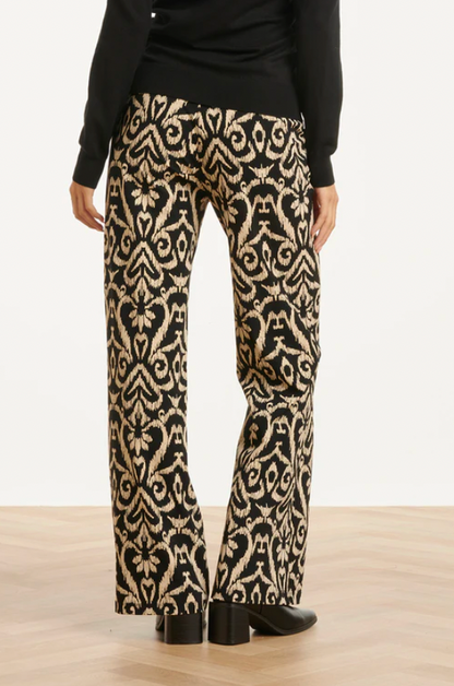 Travel Pants with Aztec Print | Black – Sand
