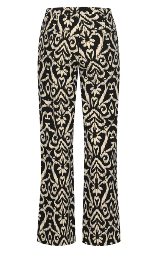 Travel Pants with Aztec Print | Black – Sand