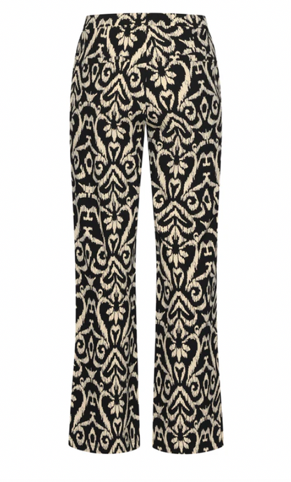 Travel Pants with Aztec Print | Black – Sand