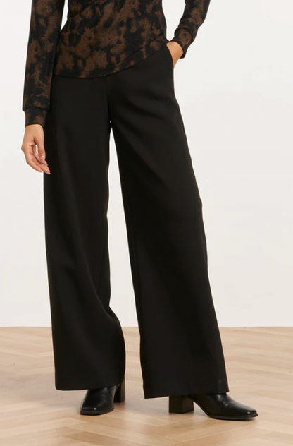 PU Trousers with Straight Leg | Black