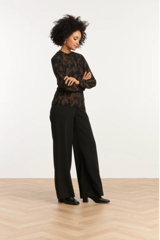 PU Trousers with Straight Leg | Black