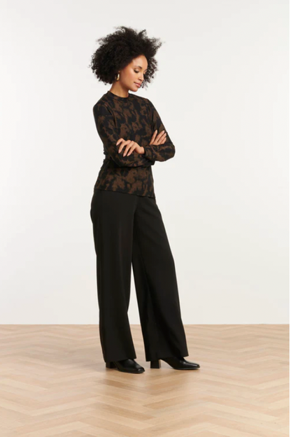 PU Trousers with Straight Leg | Black