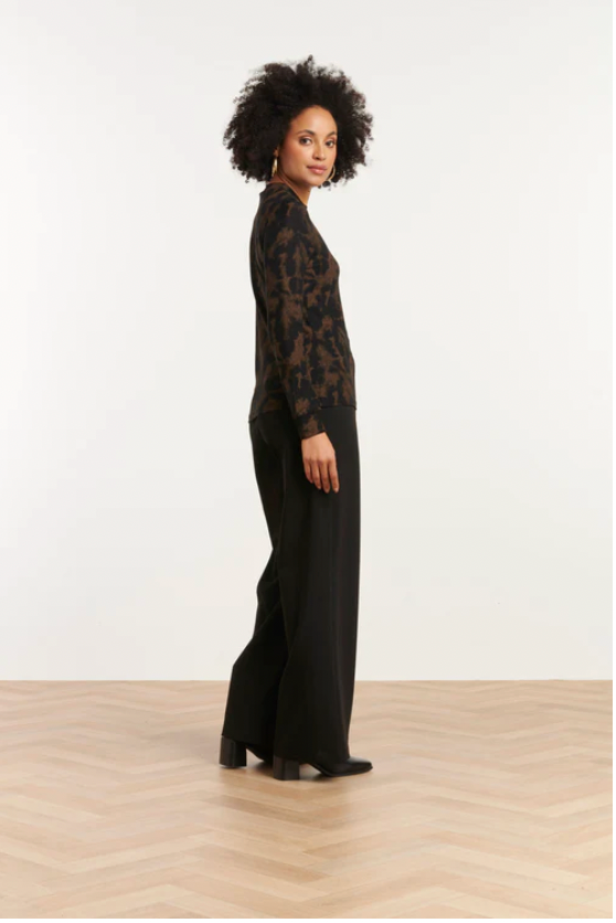 PU Trousers with Straight Leg | Black