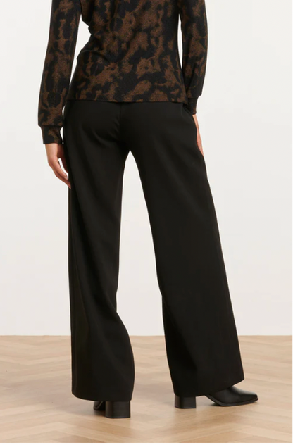PU Trousers with Straight Leg | Black