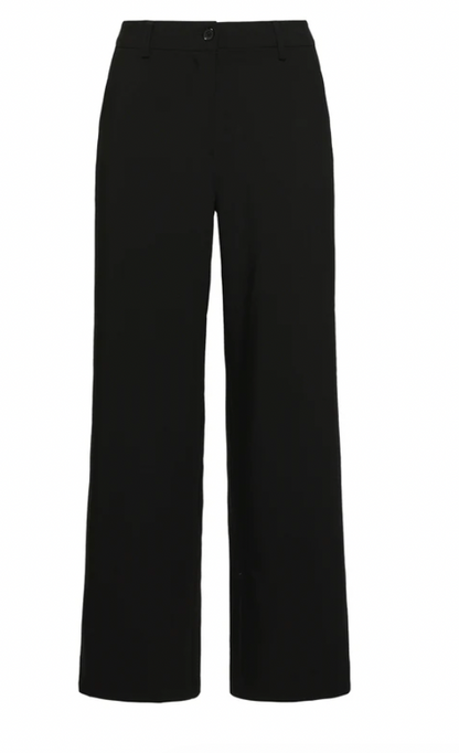 PU Trousers with Straight Leg | Black