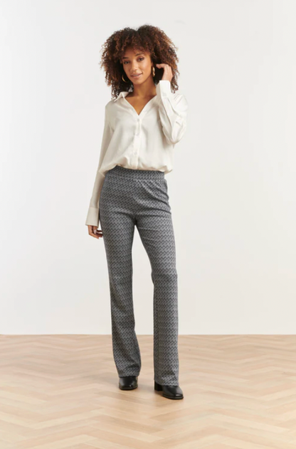 Button-Through Shirt with V-Neck &amp; Collar | Off White