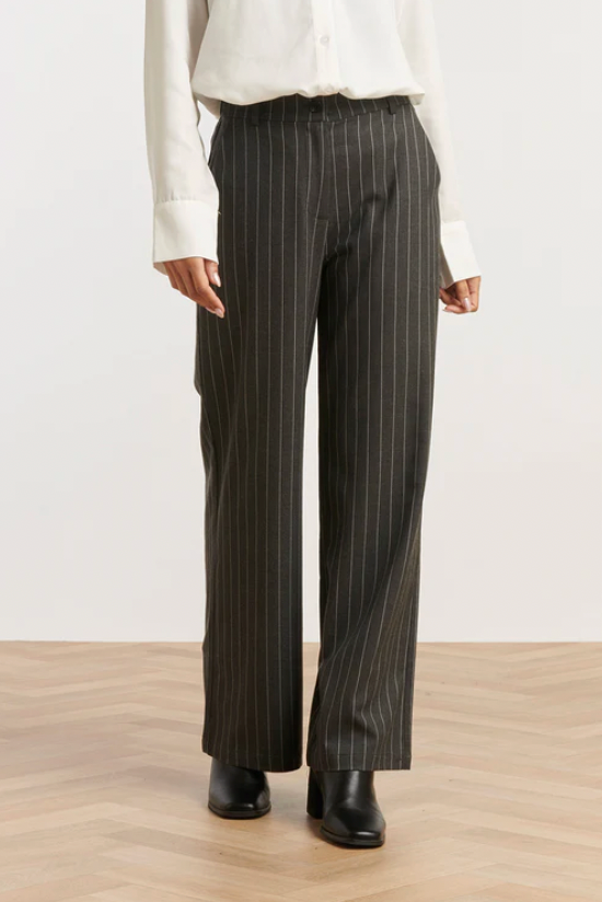 Grijs En Wit Pinstriped Broek | Grey – White