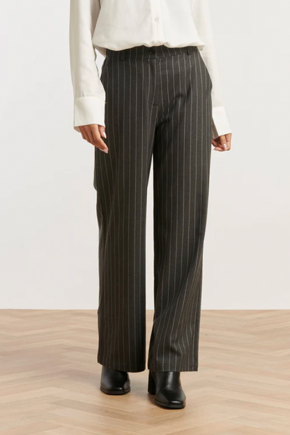 Grijs En Wit Pinstriped Broek | Grey – White
