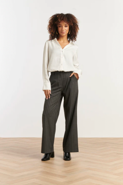 Grijs En Wit Pinstriped Broek | Grey – White