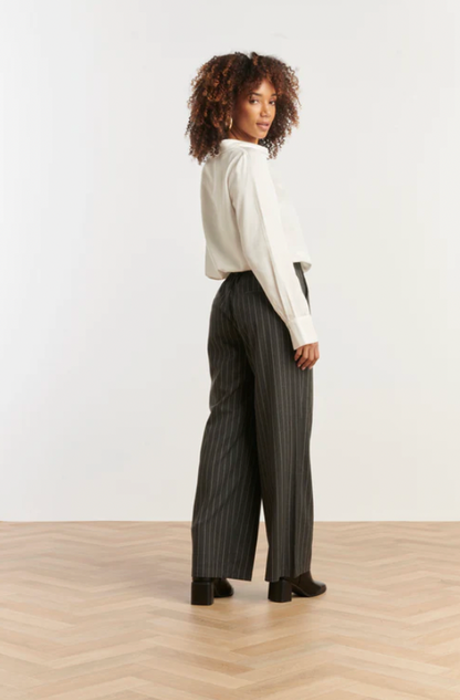 Grijs En Wit Pinstriped Broek | Grey – White