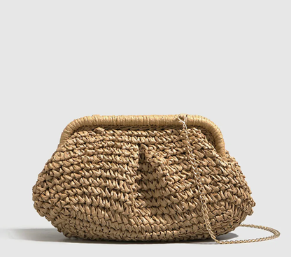 Straw Clutch Handbag for Women | Natural