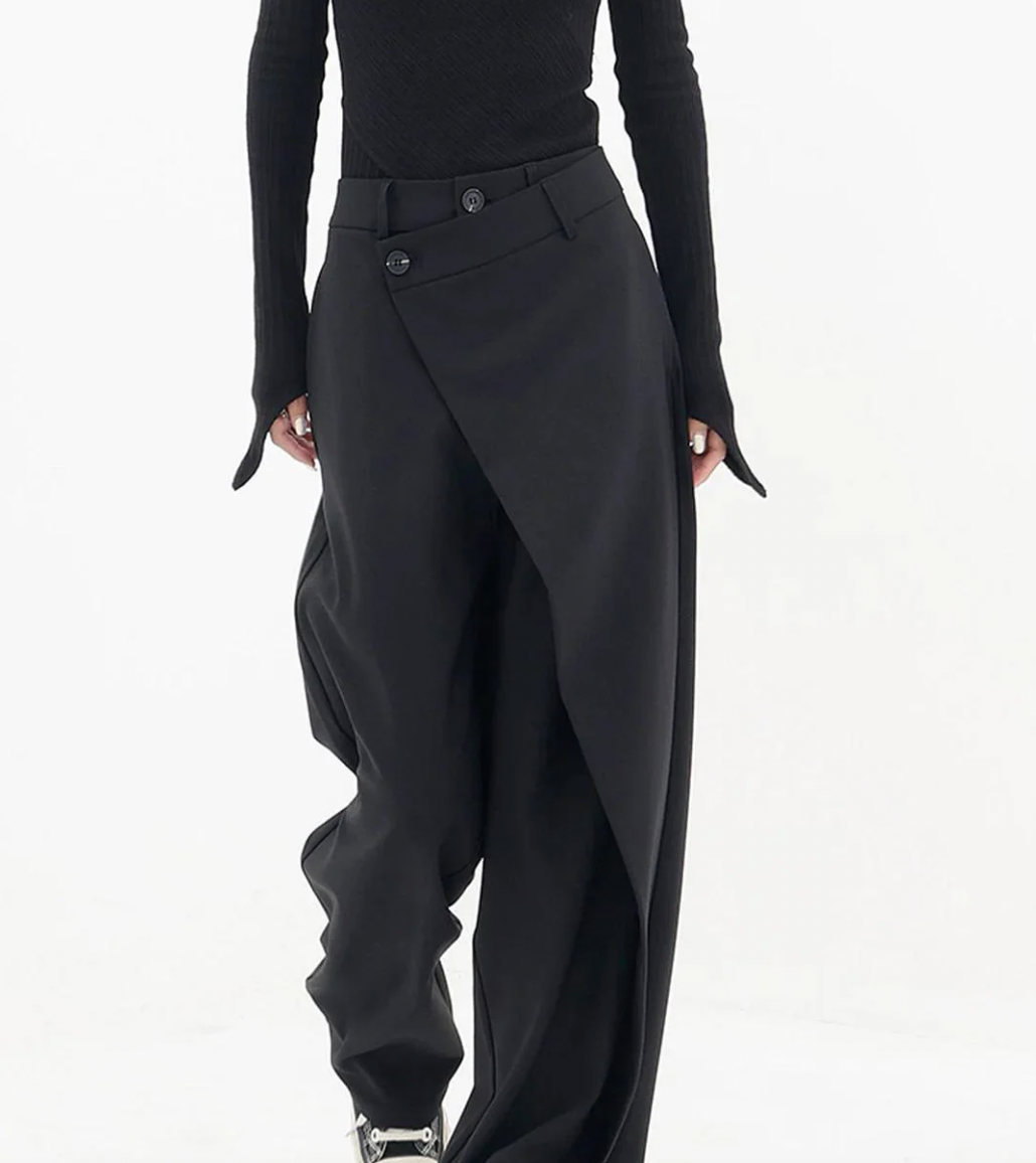 Wide-Leg Women’s Trousers | Black