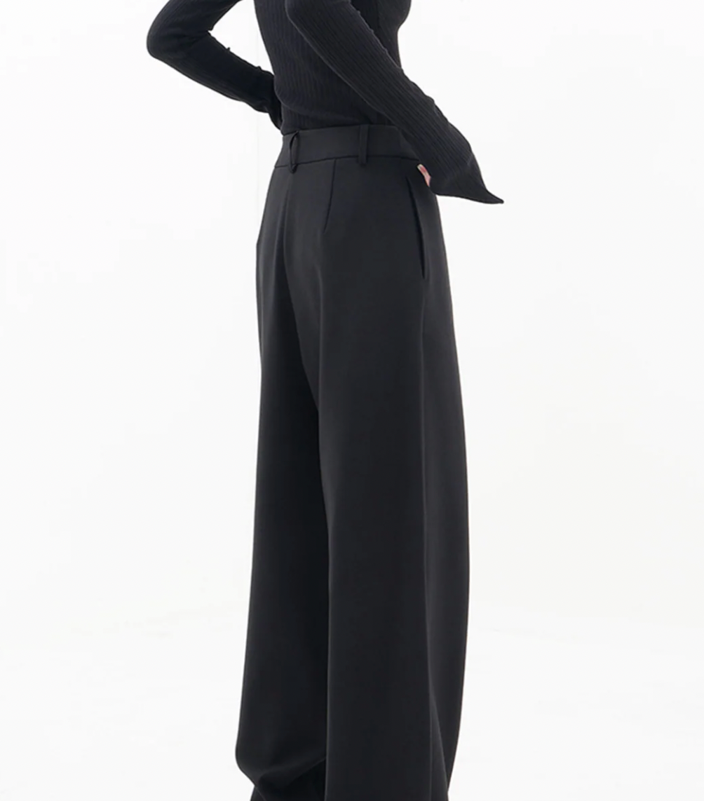 Wide-Leg Women’s Trousers | Black