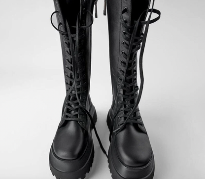 Women’s Platform Boots | Black Plateau Stiefel Damen