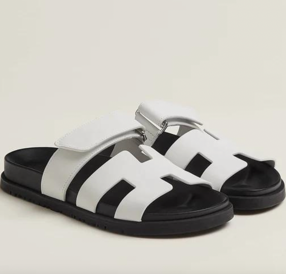 Minimalist Leather Slide Sandals | Black