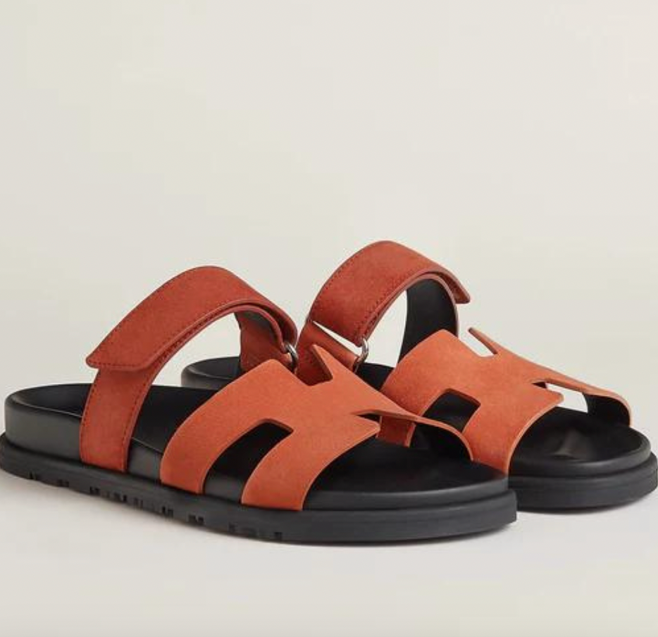 Minimalist Leather Slide Sandals | Black