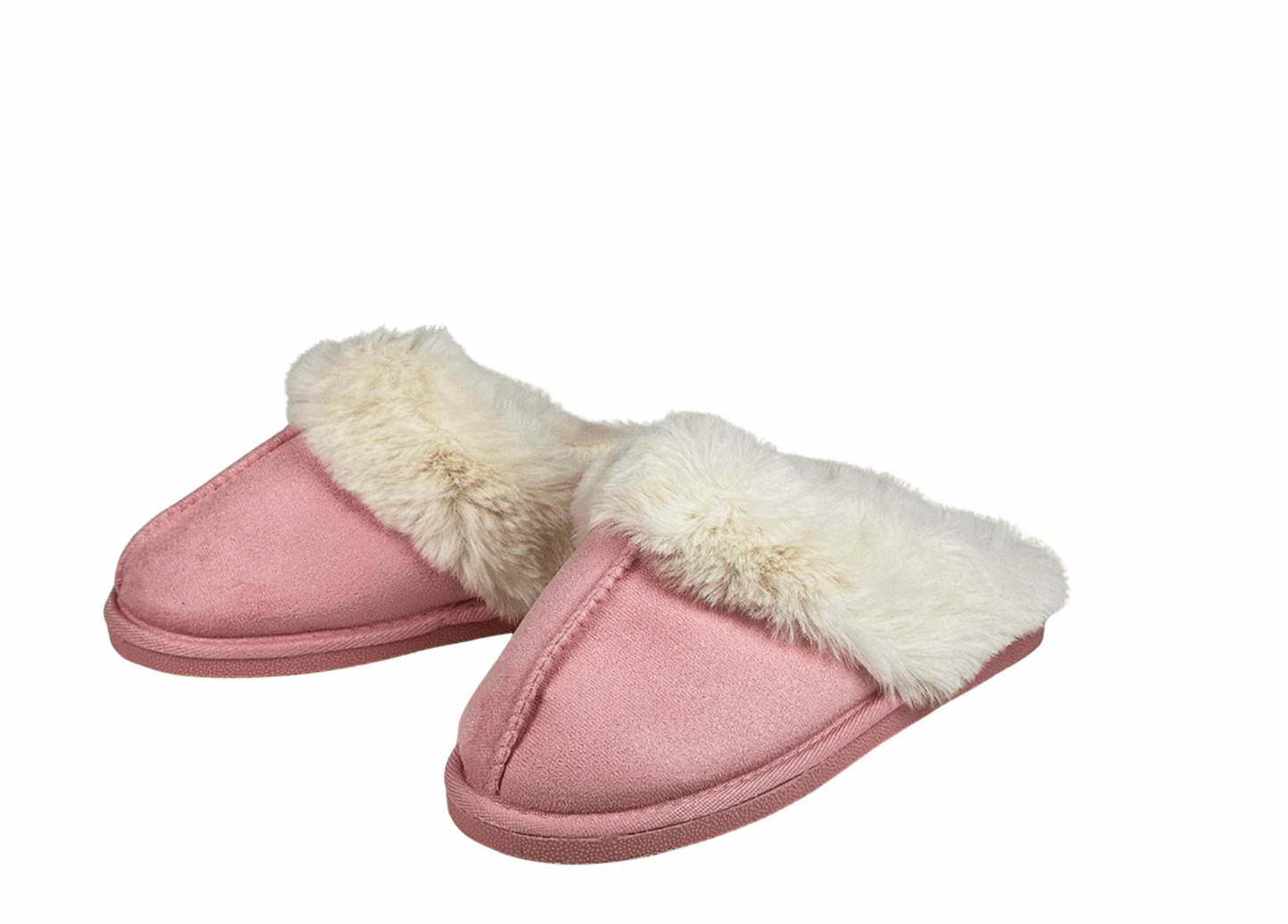 Women’s Faux Suede Slippers with Plush Ankle Collar | Chestnut