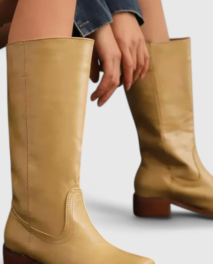 Women’s Leather Winter Boots | Camel