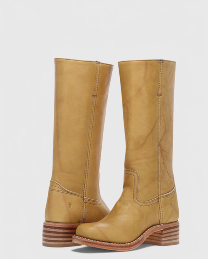 Women’s Leather Winter Boots | Camel