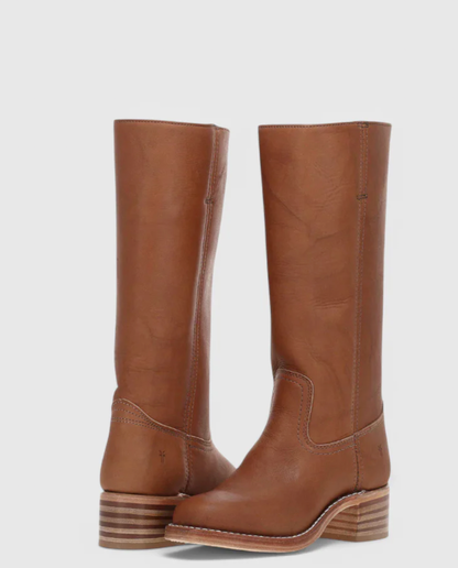 Women’s Leather Winter Boots | Camel