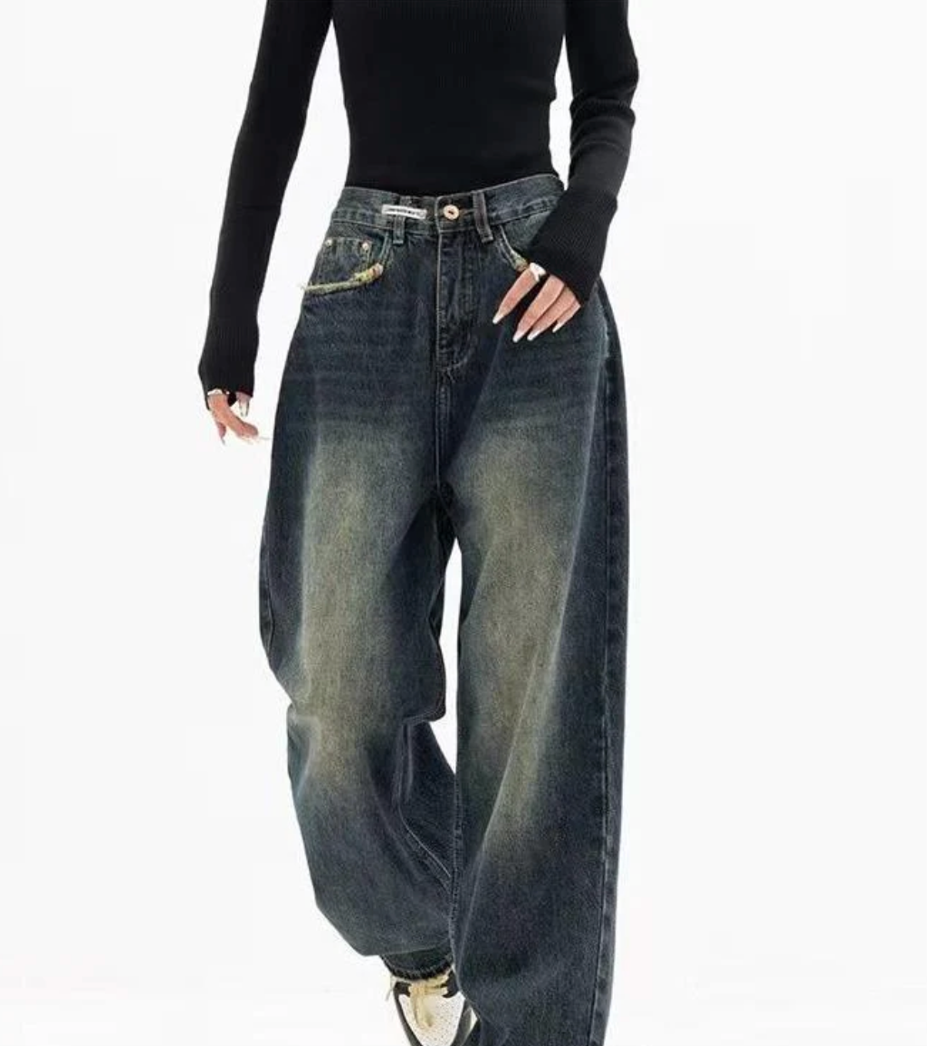 Hilda – Vintage Baggy Boyfriend Jeans with Washed Look