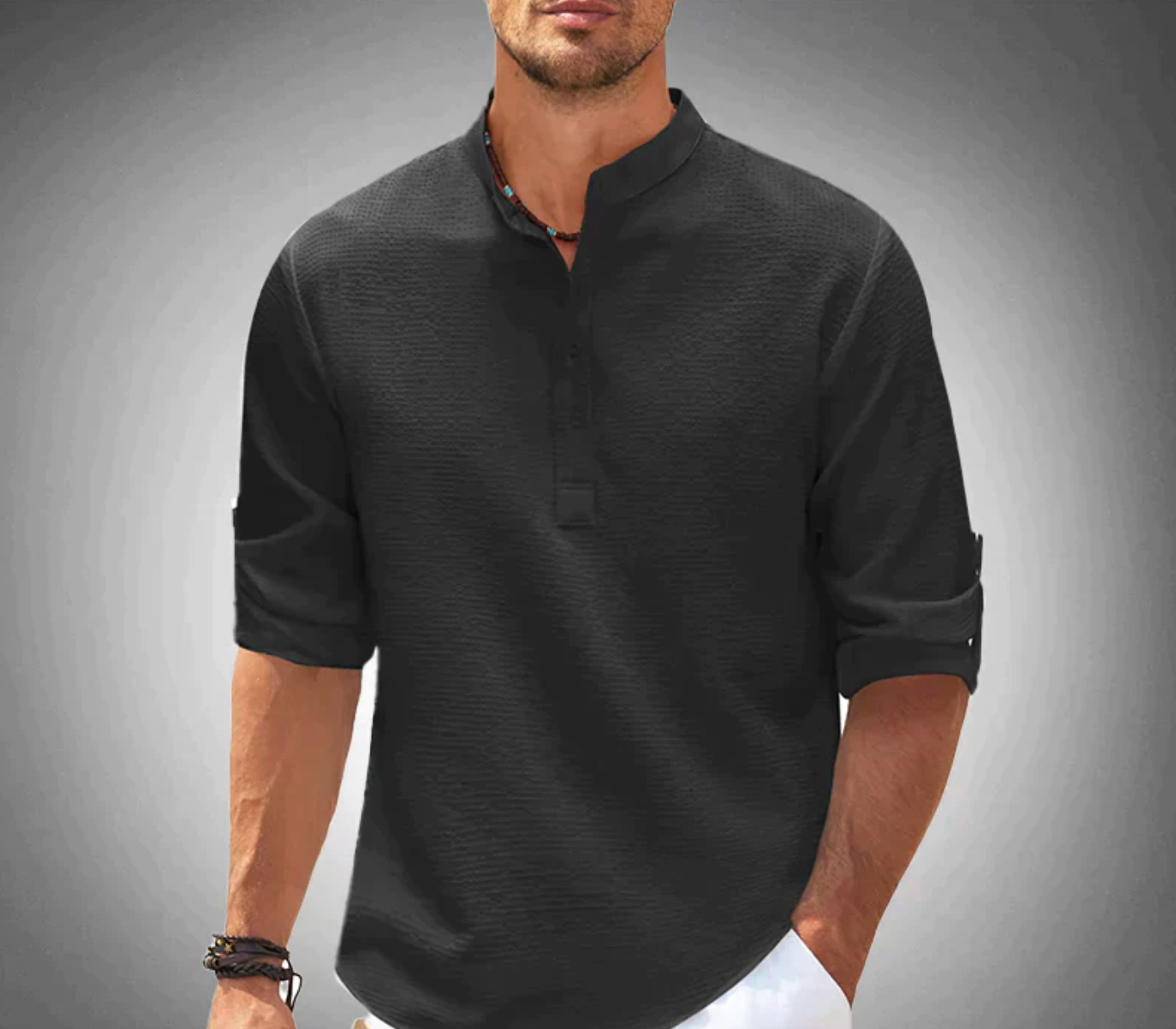 Casual Henley Shirt for Men | Short Sleeve
