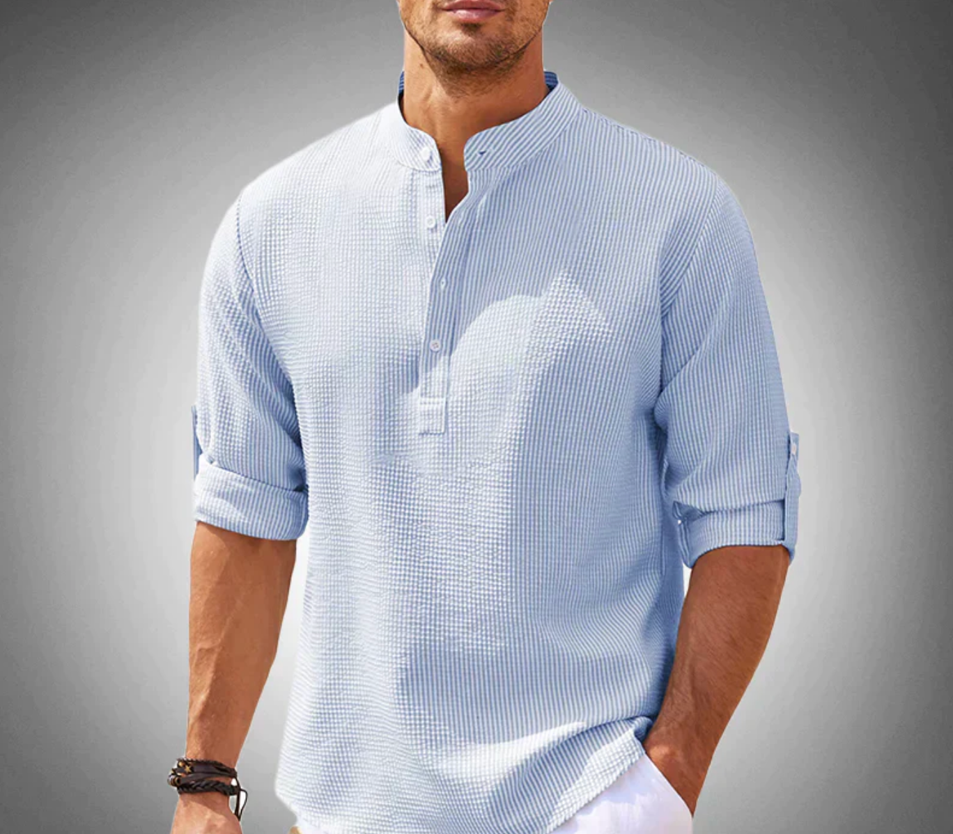 Casual Henley Shirt for Men | Short Sleeve