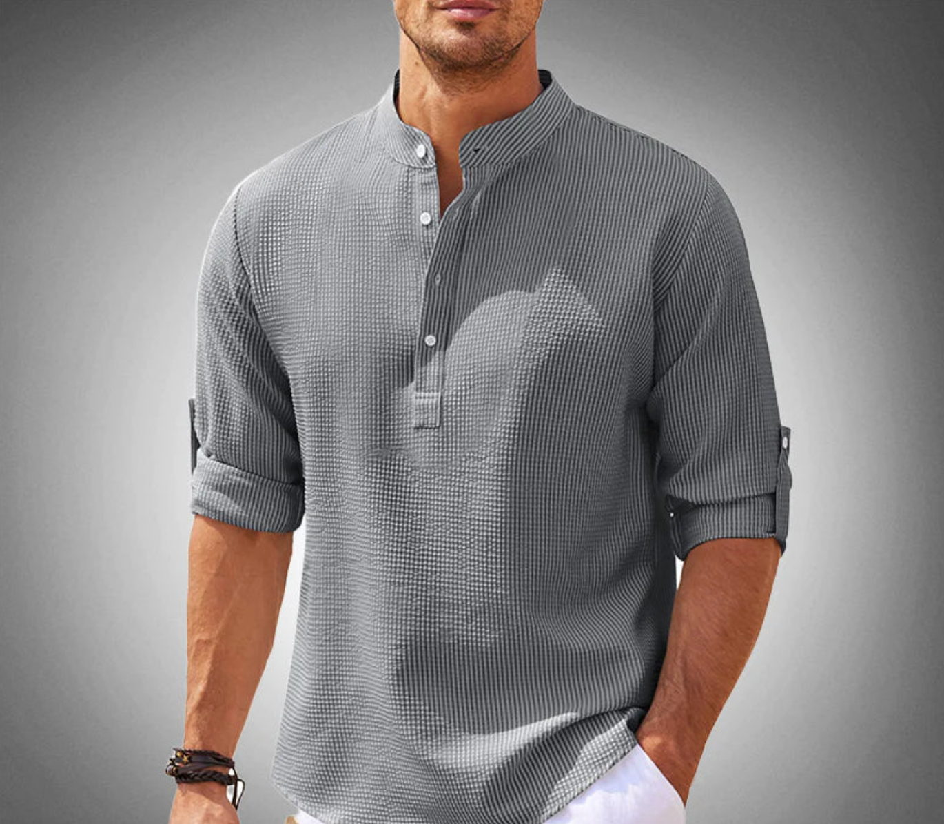 Casual Henley Shirt for Men | Short Sleeve