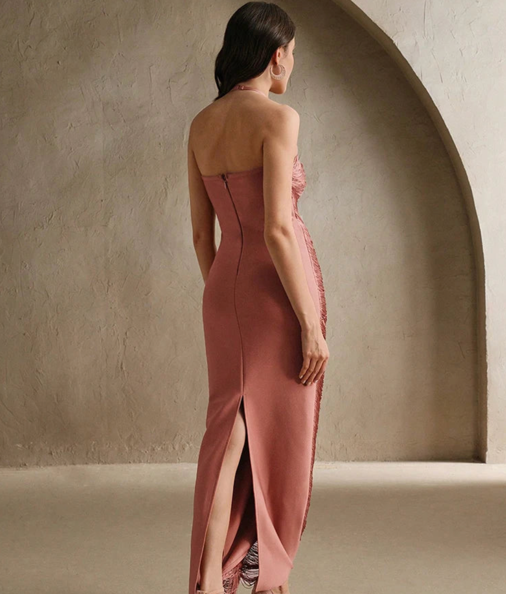 VC Opulent Fashion Halter Neck Sleeveless Dress