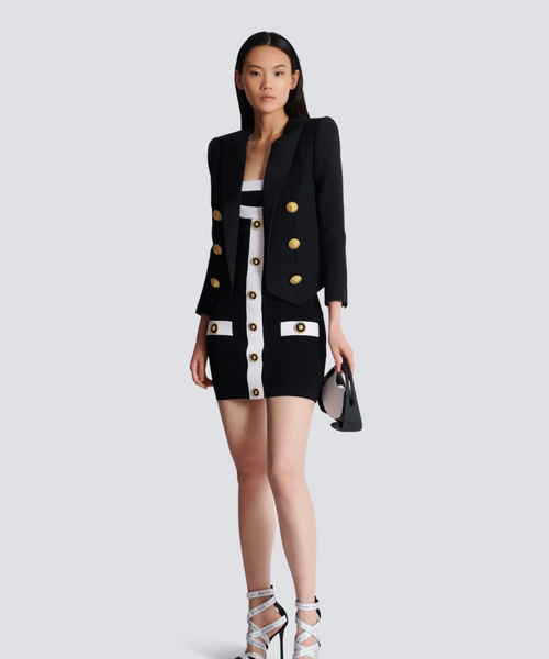 New Spring Simple Design Black Patchwork Dress