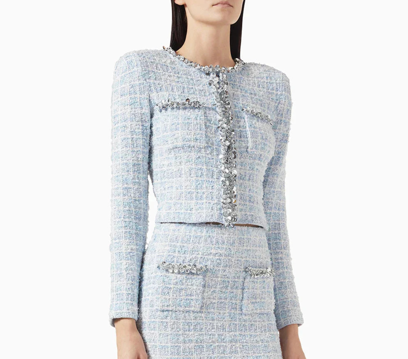 Women's Two-Piece Set | Patchwork Skirt with Pockets