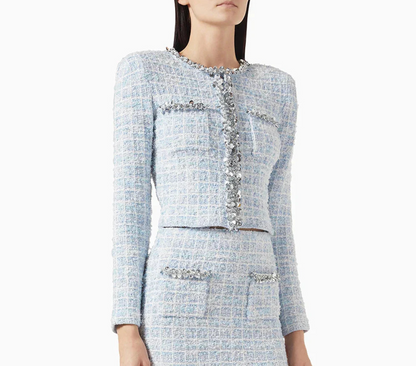 Women's Two-Piece Set | Patchwork Skirt with Pockets