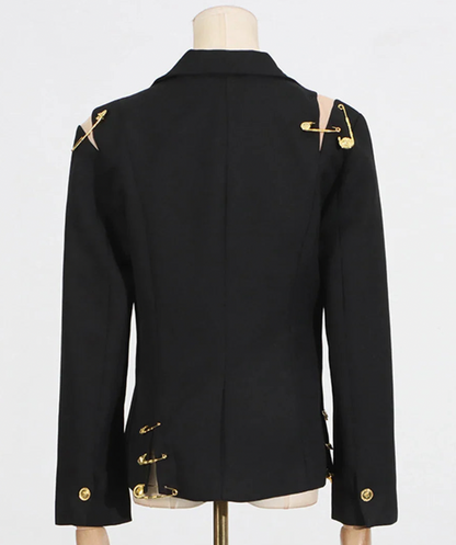 Split Work and Paperclip Details | Elegant Women's Jacket
