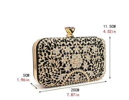 Diamond Evening Clutch for Women | Handle and Shoulder Chain