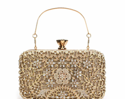 Diamond Evening Clutch for Women | Handle and Shoulder Chain