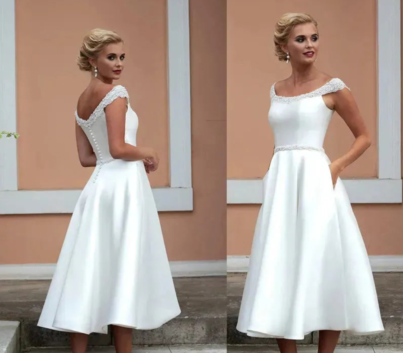 Simple Short Satin Dress | Knee-Length Elegance