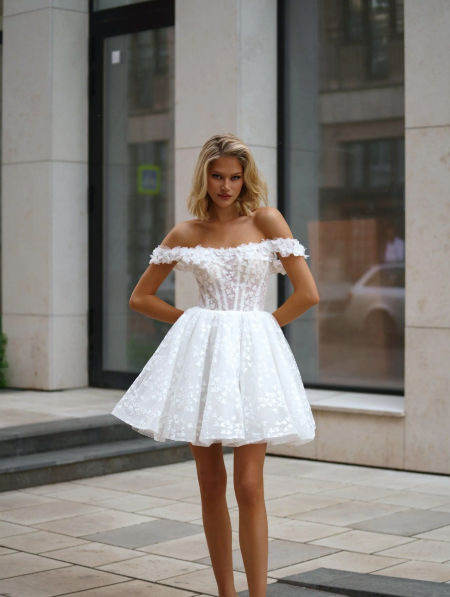 Long Sleeves and Feather Trim | Modern Dress