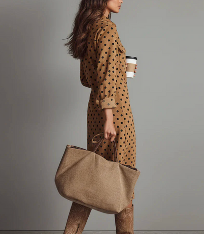 Aurrela | Leather Dress with Dots