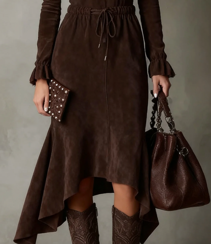 Aurrela | Suede Dress with Tie Waist