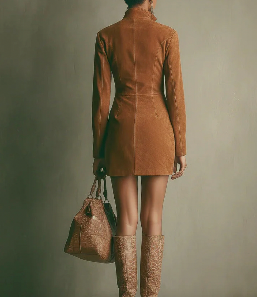 Aurrela | Suede Zip Dress