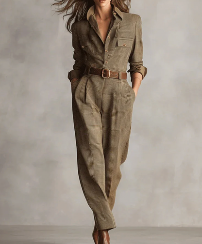 Aurrela – Elegant Plaid Jumpsuit