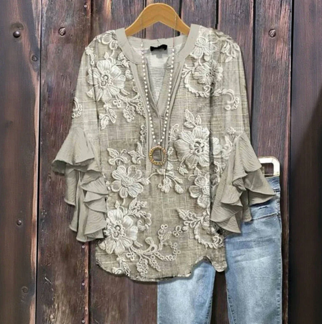 Aurrela | Boho Bloom Ruffle Blouse