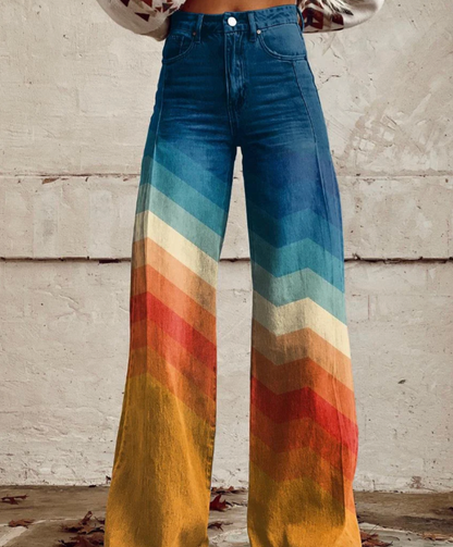 Aurrela | Chic Vintage Zigzag Trousers