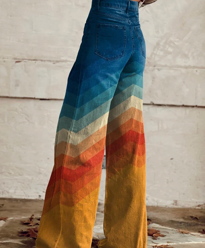 Aurrela | Chic Vintage Zigzag Trousers