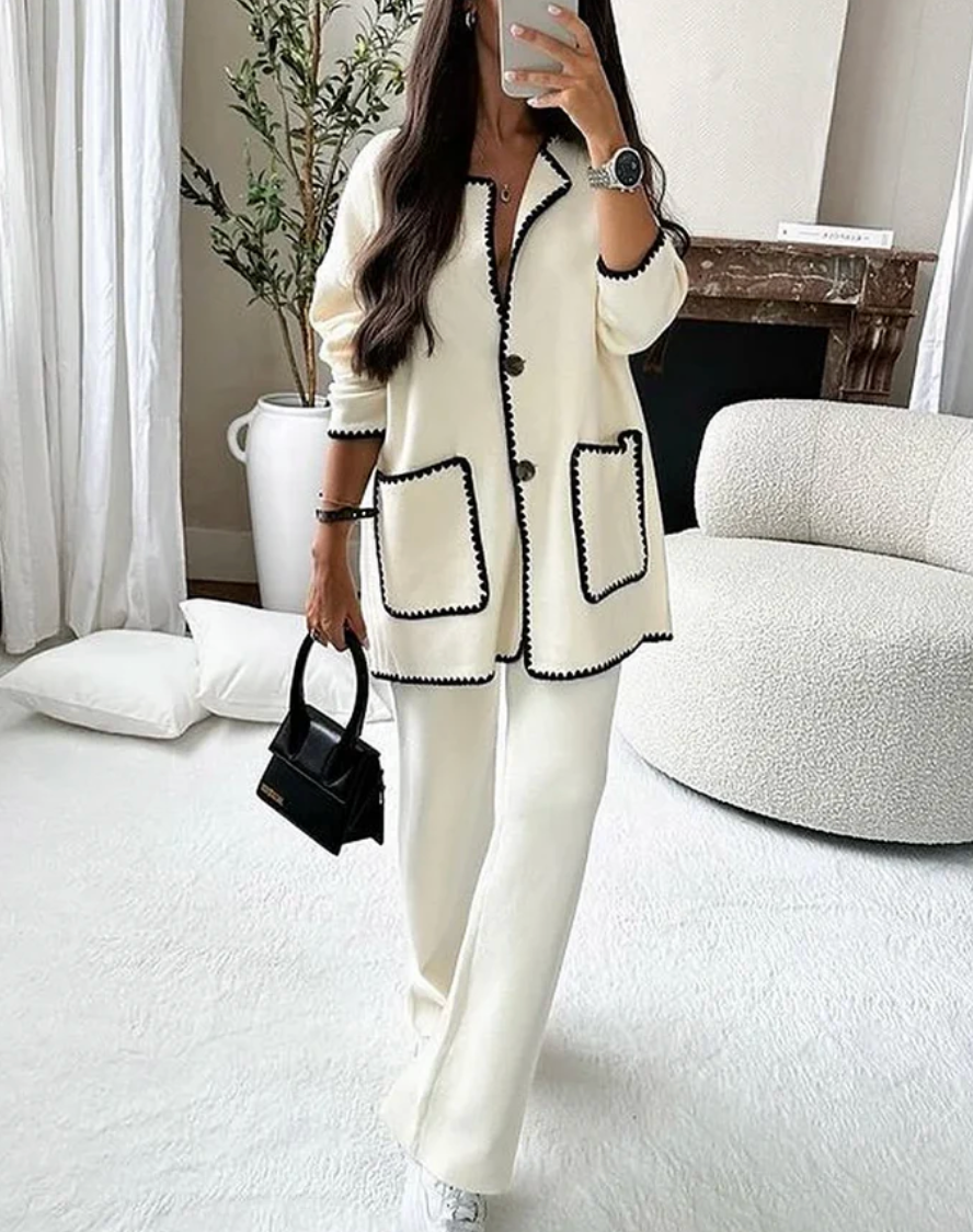 Aurrela | Elegant Contrast Trim Set