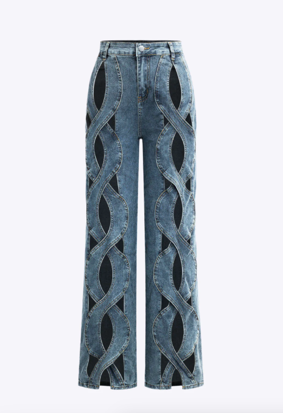 Aurrela | Stylish Cutout Design Straight Leg Jeans