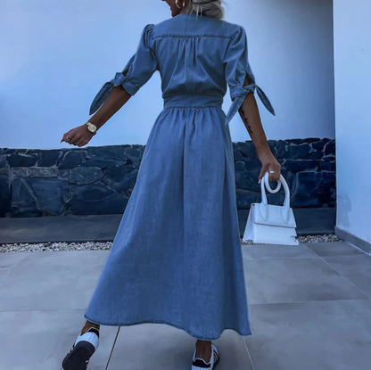Aurrela | Denim Elegance Maxi Dress