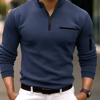 Aurrela | Men's Quarter Zip Polo Shirt
