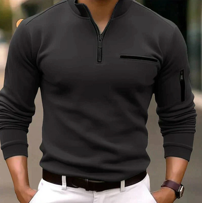 Aurrela | Men's Quarter Zip Polo Shirt
